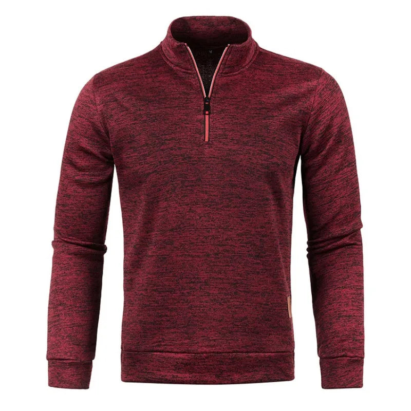 Autumn Men'S Half Zipper Sweatshirts Long Sleeve Solid Color Pullover Turtleneck Streetwear Winter Warm Jacket Sport Coats